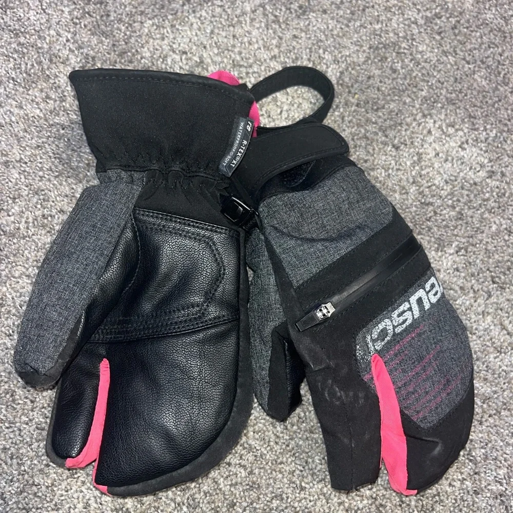 Reusch youth large 3 finger mittens euc